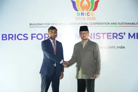 Indonesian FM Sugiono arrives in India for BRICS Foreign Ministers' Meeting - 1