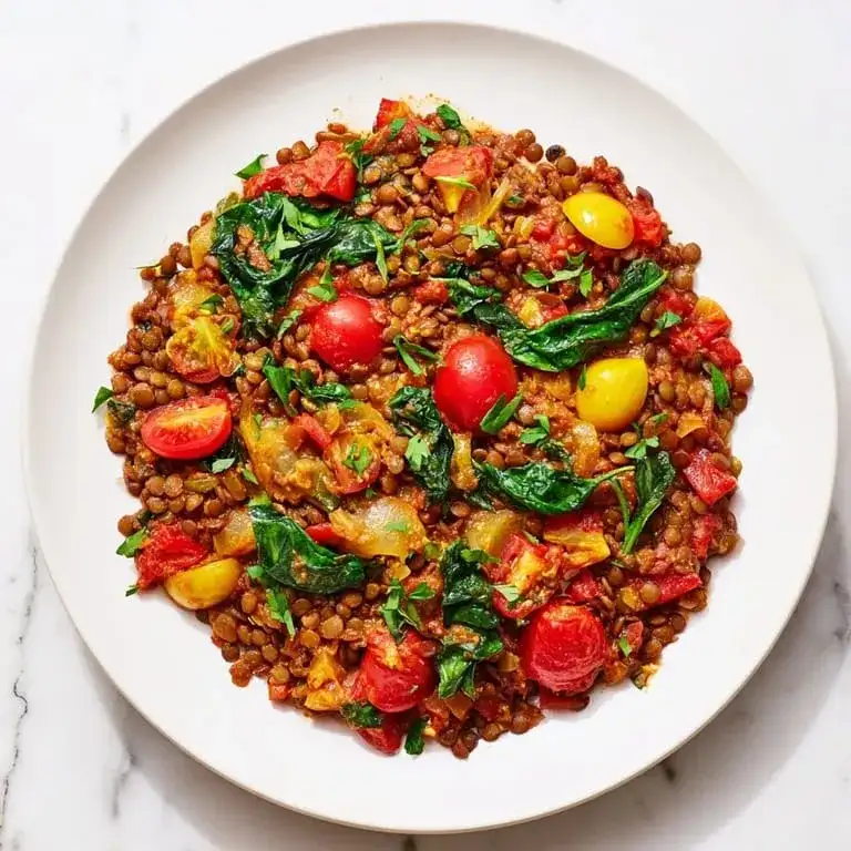 Lentil Skillet With Spinach, Tomato, Egg and Feta - 4