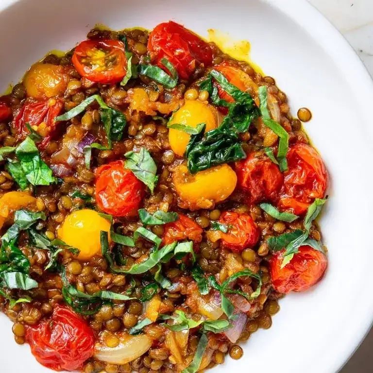 Lentil Skillet With Spinach, Tomato, Egg and Feta - 2