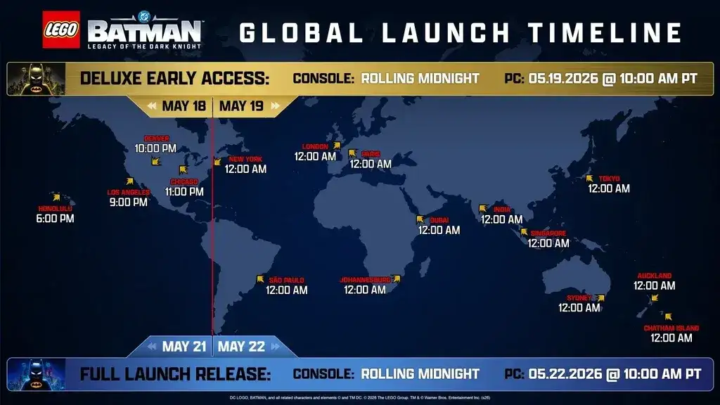 LEGO Batman: Legacy of the Dark Knight Early Access and Full Release Times Confirmed - 3