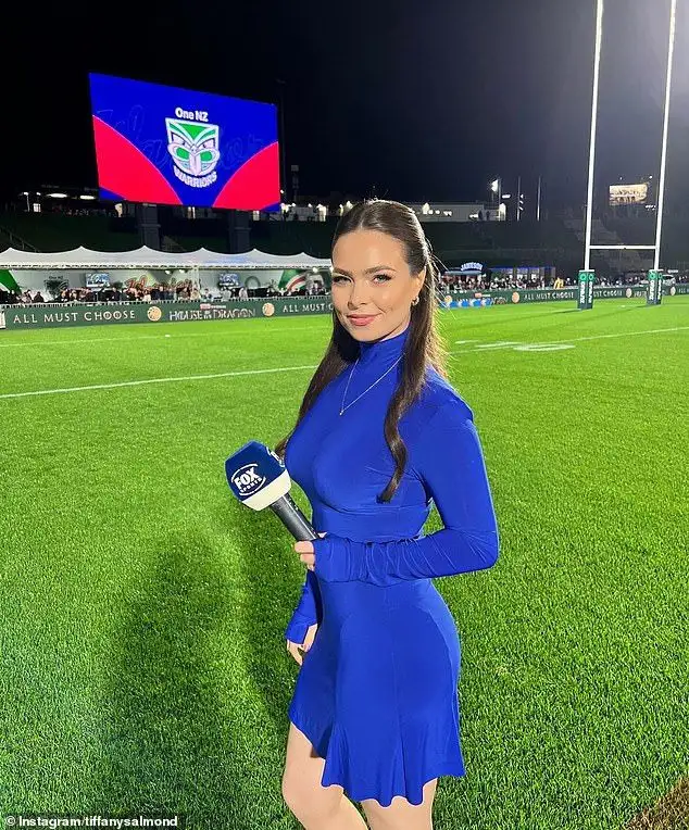 Glamorous NRL presenter Tiffany Salmond sizzles at Bondi Icebergs - after she revealed footy stars sent her 'sexually charged' messages - 1