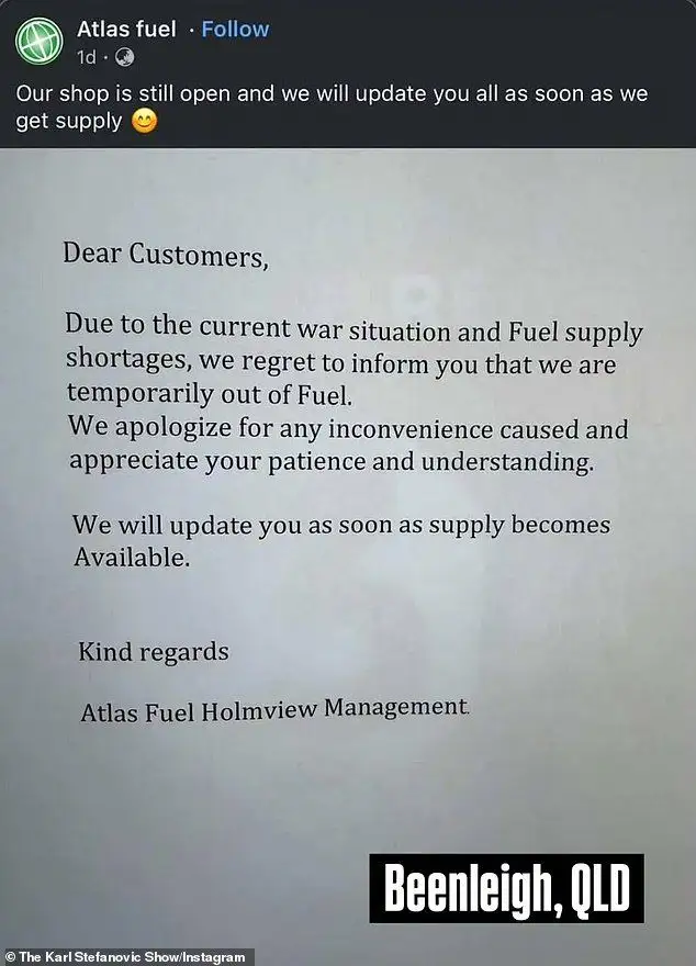 Aussie farmers claim they could run out of petrol in DAYS amid Middle East fuel blockade - and it will hit families hard at the supermarket checkout - 1