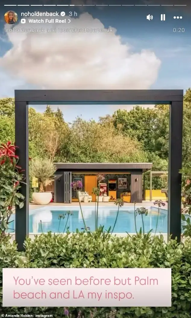 Amanda Holden shares another look at her incredible Palm Beach inspired garden at £7M Surrey mansion with palm trees, huge pool and hot tub - 1