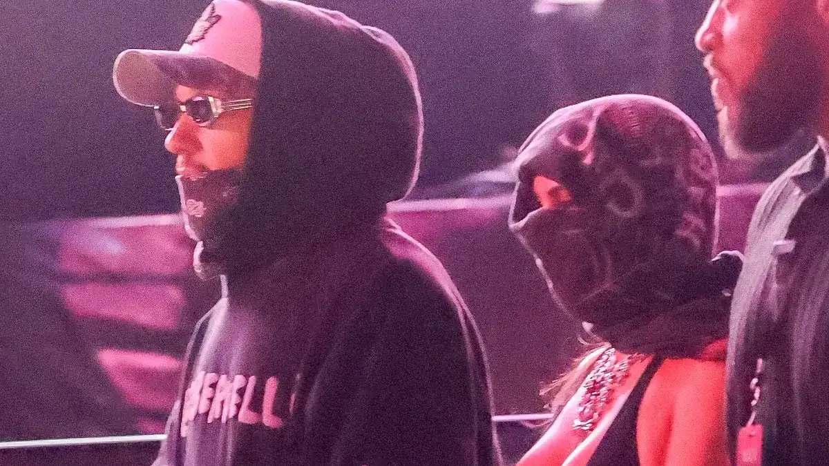 Kim Kardashian sweetly links arms with boyfriend Lewis Hamilton as romance heats up at Justin Bieber's Coachella set - 1