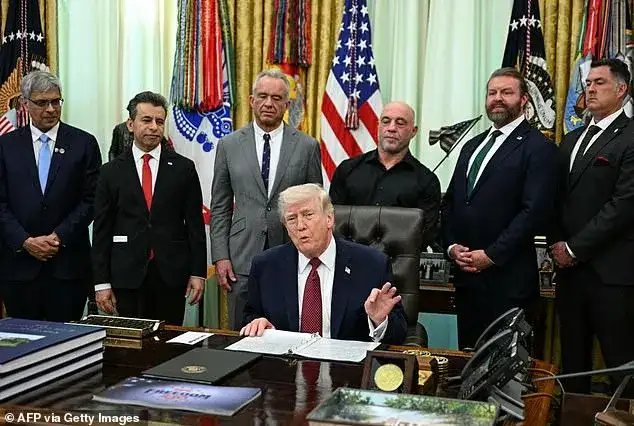 Joe Rogan's text message to Trump that spurred president to announce huge changes to psychedelic drug policy... before awkward Oval Office moment - 1