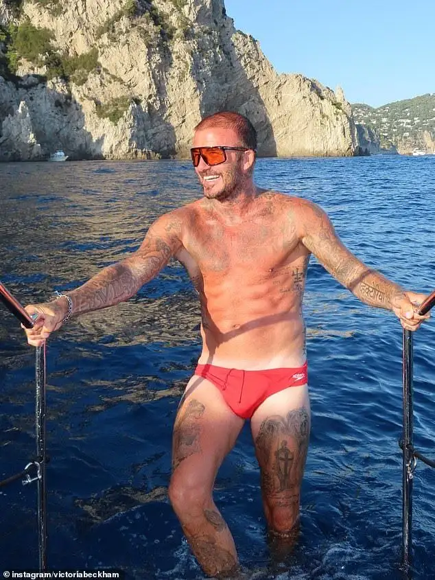 David Beckham, 51, shows off his chiselled physique in tiny Speedos as wife Victoria pens gushing birthday tribute writing 'You are our world, our everything' - 2