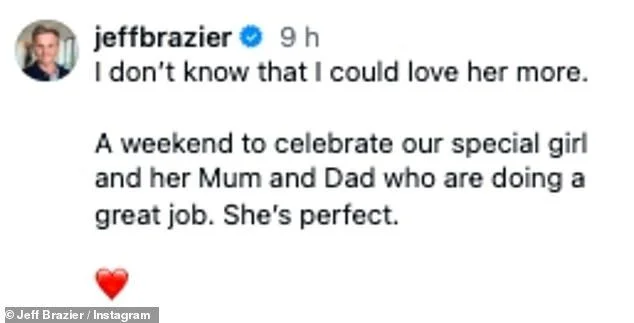 Jeff Brazier shares a sweet snap with his granddaughter and gushes that he 'couldn't love her more' - after his son Freddy, 21, welcomed his first child - 2