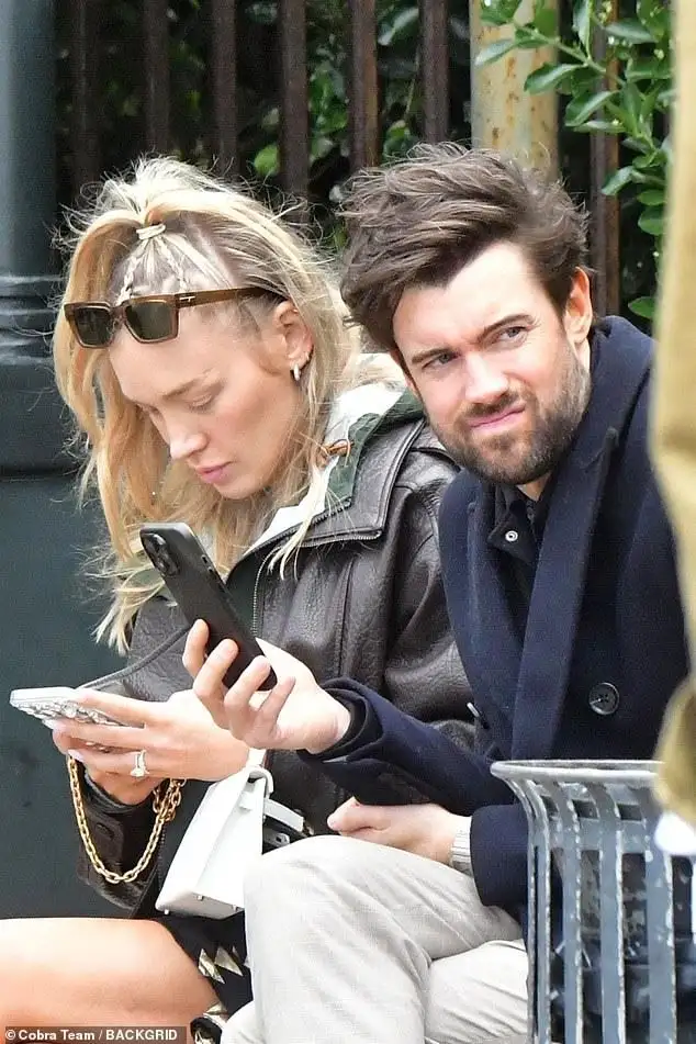 Newlyweds Jack Whitehall and Roxy Horner look engrossed by their phones as they minimoon in Venice after their £250,000 wedding - 1