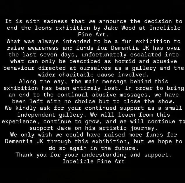 EastEnders star Jake Wood forced to shut down art exhibition after 'horrid and abusive behaviour' as art gallery say they have 'no choice but to close the show' following AI claims - 2