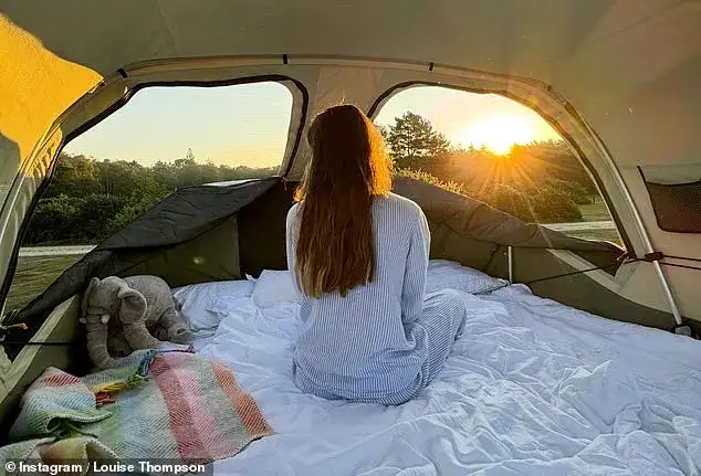 Louise Thompson and Ryan Libbey enjoy £20 a night family camping trip after finally apologising over potty training comment: 'This over a fancy hotel any day of the week' - 4