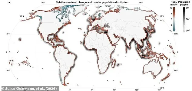 Earth's sinking cities: Study reveals the urban areas plummeting toward sea level - leaving millions of residents at risk of being plunged underwater - 3