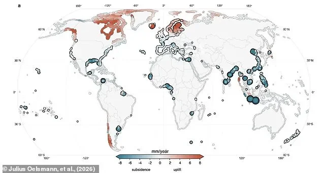 Earth's sinking cities: Study reveals the urban areas plummeting toward sea level - leaving millions of residents at risk of being plunged underwater - 1