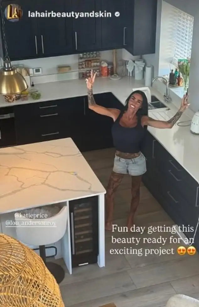Katie Price reunites with her children Junior and Princess Andre as they celebrate her 48th birthday amid mystery over her husband Lee Andrews' whereabouts - 1