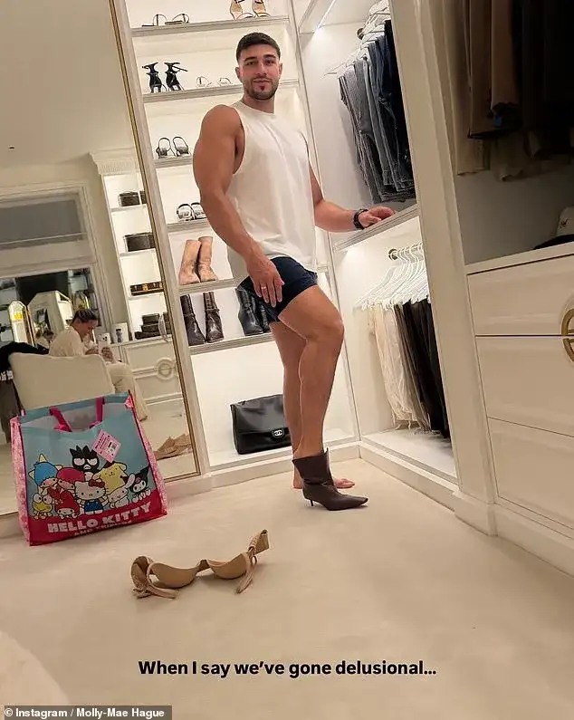 Molly-Mae Hague shares hilarious clip of boyfriend Tommy Fury trying on her heels as they struggle with 'delusional' midnight feeds with baby son Midas - 1