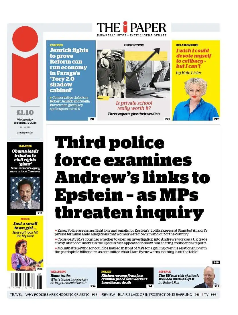 The Papers: 'Pressure piles on Andrew' and 'Jesse Jackson dies at 84' - 4