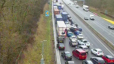 M1 traffic LIVE: Multi-vehicle crash and fire brings drivers to total standstill - 4