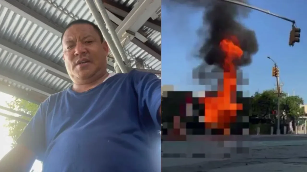 Terrifying moment Tibetan protester sets himself on FIRE outside United Nations building in NYC - 4
