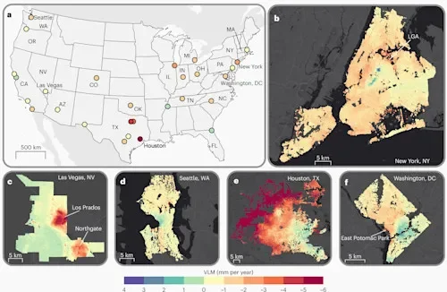 Earth's sinking cities: Study reveals the urban areas plummeting toward sea level - leaving millions of residents at risk of being plunged underwater - 4