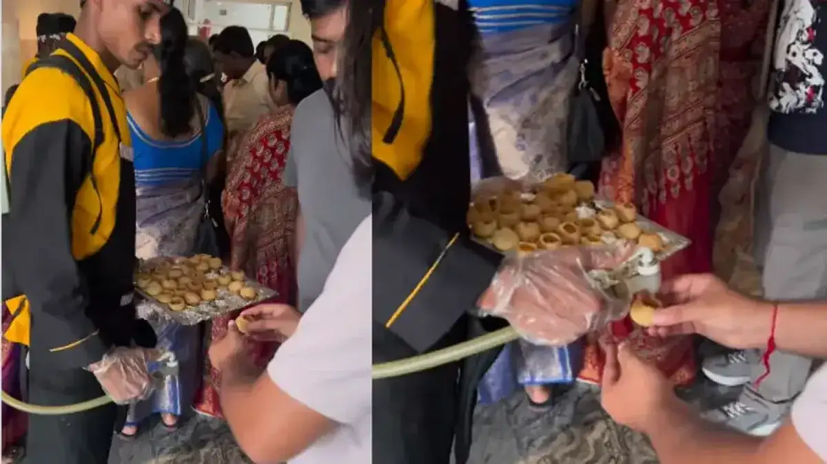 `Dhishkiyaon pani puri wala` serving Golgappe with `water gun` goes viral; Netizens share hilarious comments - 3