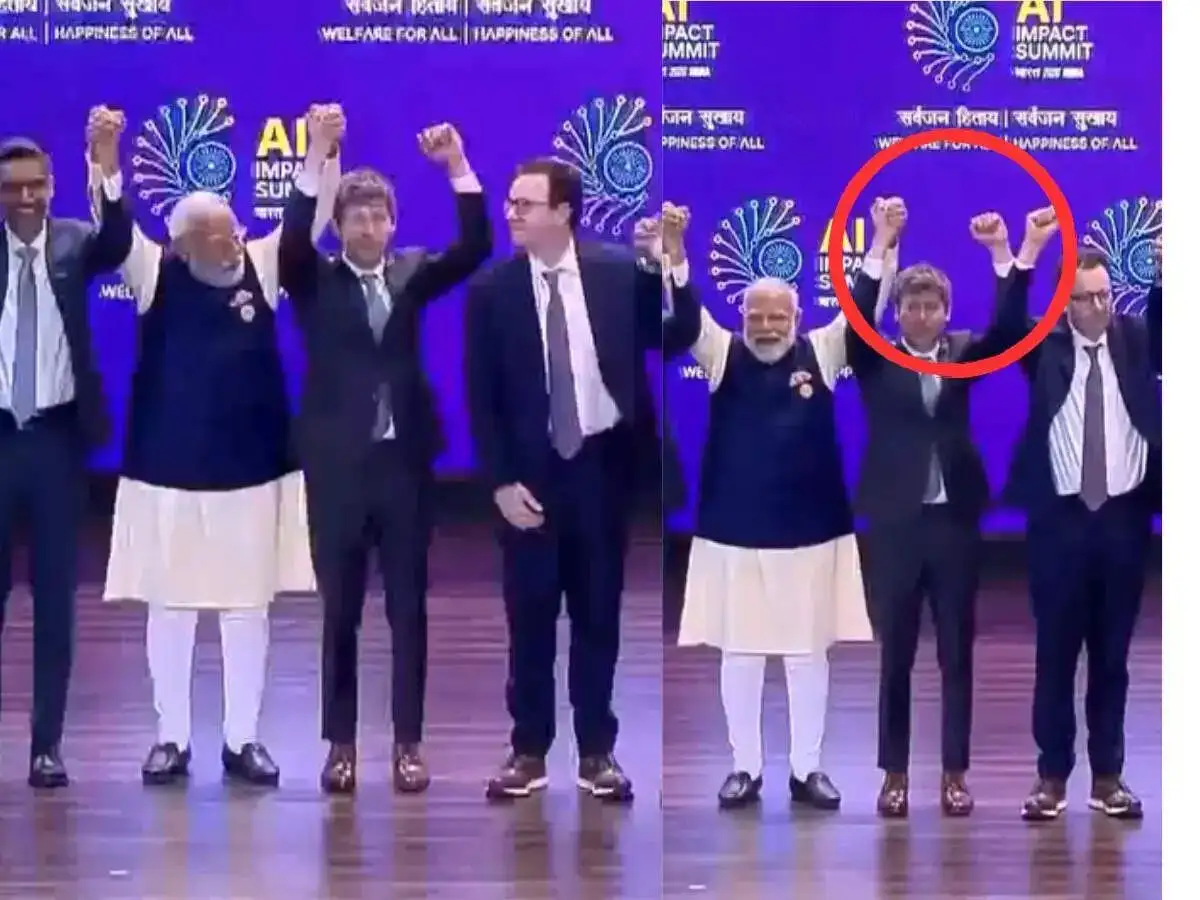 OpenAI and Anthropic CEOs snub handshake at India AI Summit - 4