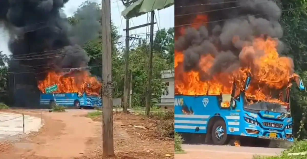 Bus crew, commuters escape unhurt after government bus catches fire in Ranipet - 3