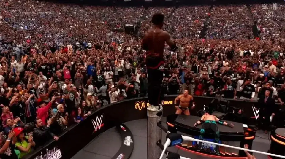 IShowSpeed loses debut match but frog splashes Logan Paul through a table at WrestleMania 42 - 1