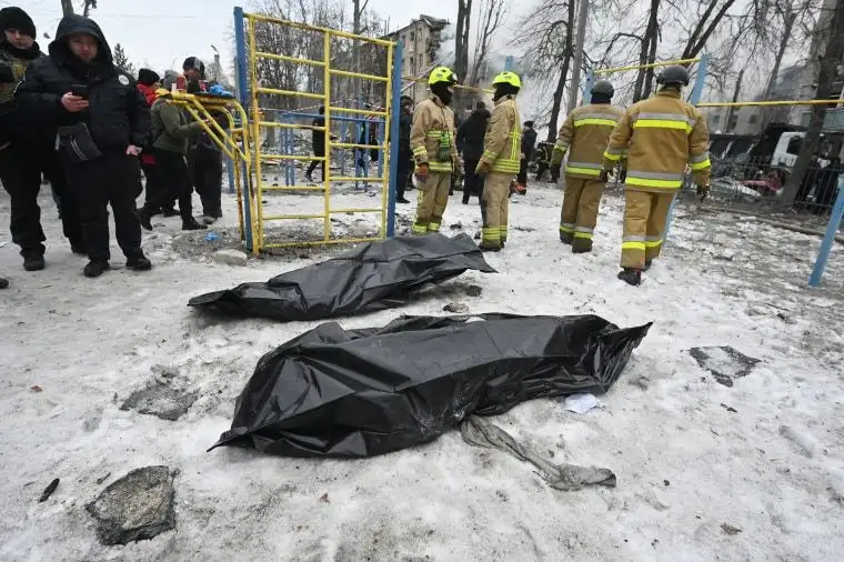Russian forces maintain day-long drone barrage of Ukraine's Kharkiv - 1