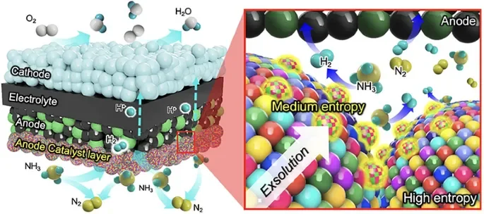 High-entropy catalyst lets ammonia fuel cell reach world-class power and durability - 4
