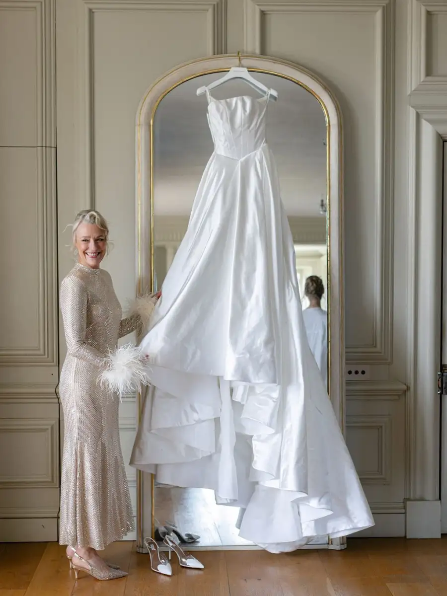 Roxy Horner wears her wedding dress down the supermarket aisle as she declares: 'I refuse to wear this once' - after tying the knot with Jack Whitehall - 4