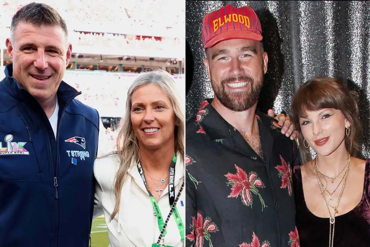 Scandalized NFL coach Mike Vrabel catapults himself back into spotlight as he steps out with wife Jen at Taylor and Travis' wedding... in the wake of Dianna Russini affair scandal - 3