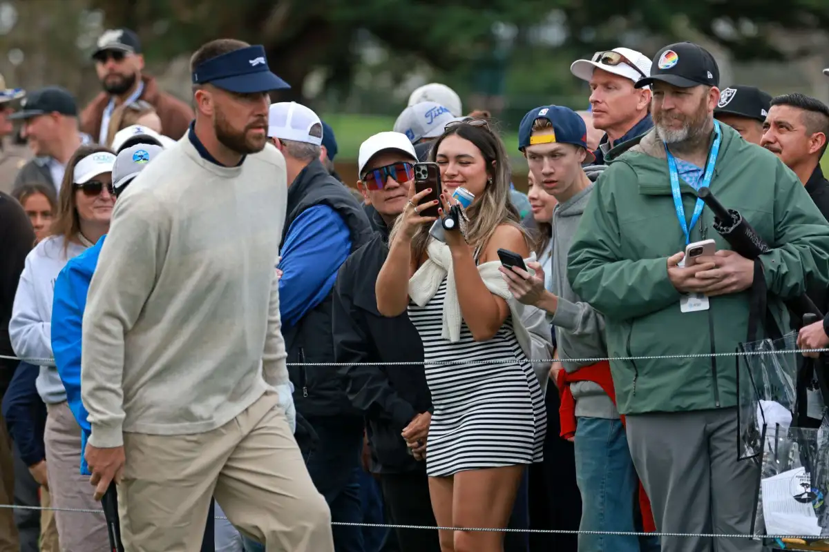 Taylor Swift fans left disappointed as Travis Kelce goes solo at celebrity golf tournament... after rumors saw ticket prices soar - 4