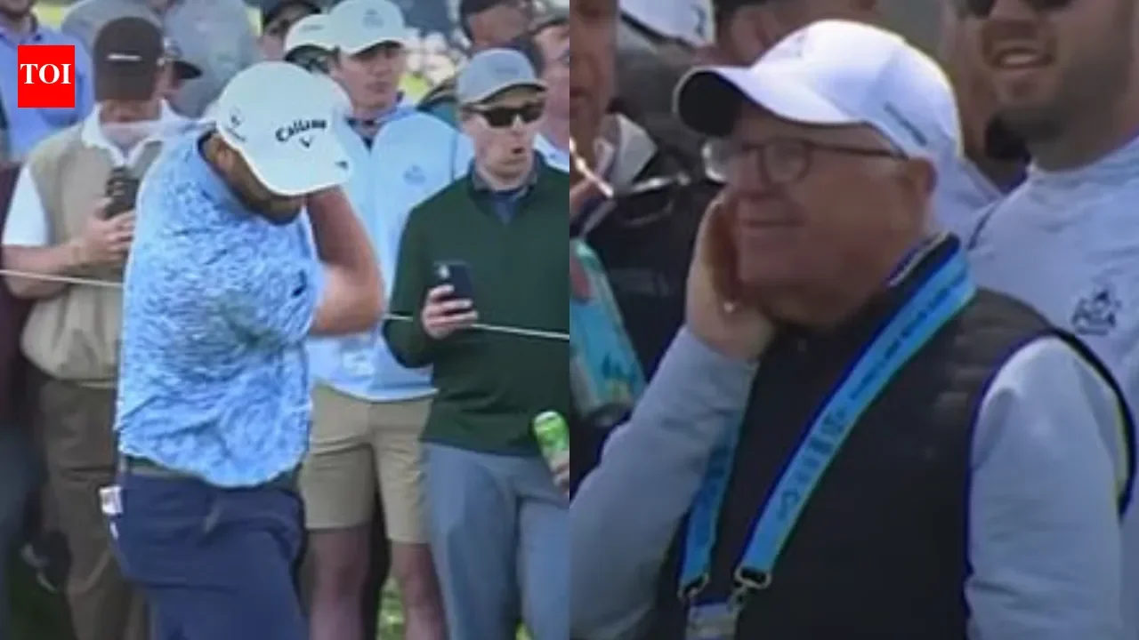 Wild footage emerges of golf star Jon Rahm hitting elderly volunteer in the face in furious outburst at PGA Championship - 1