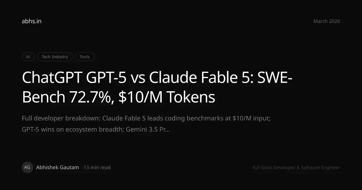 Gemini vs ChatGPT 2026: $2 vs $5 API Gap, 1M Tokens - Tech Insider - 2