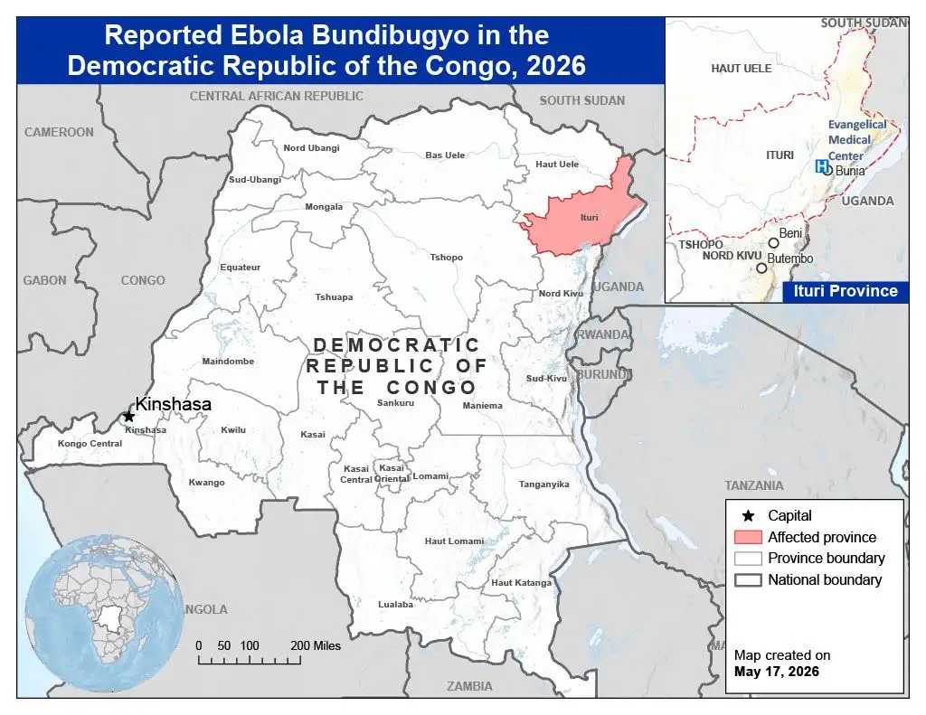 American tests positive for Ebola as CDC evacuates six others for treatment in outbreak that has killed nearly 100 - 1