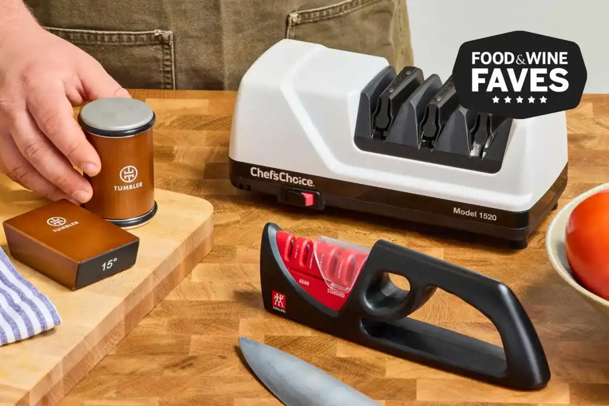 Dull knives can be a hidden kitchen danger. We found a set with a built-in sharpener — it's 51% off right now - 4