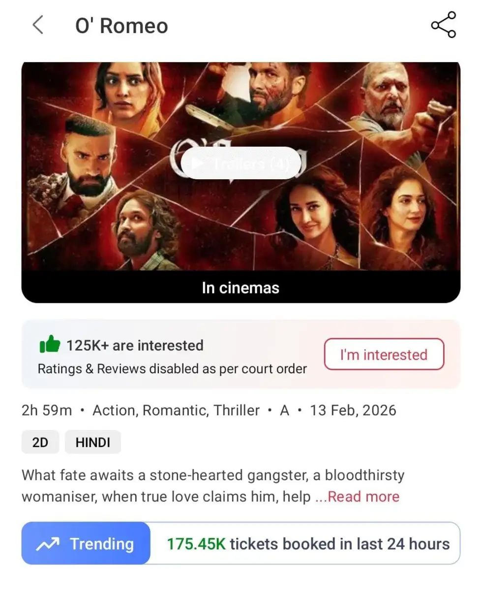 O’Romeo ratings and reviews disabled on BookMyShow after court order - 2